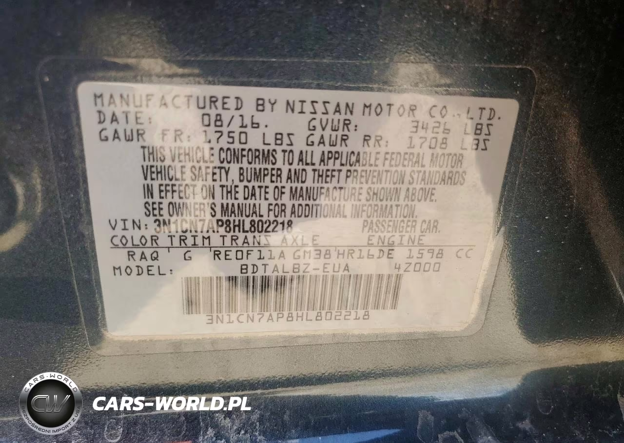 2017 Nissan Versa 1.6 S VIN:3N1CN7AP8HL802218 - 12