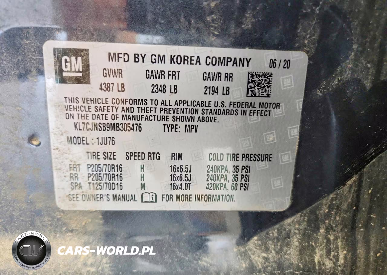 2021 Chevrolet Trax Ls VIN:KL7CJNSB9MB305476 - 13