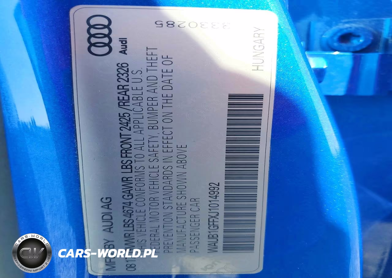 2018 Audi S3 Premium Plus VIN:WAUB1GFFXJ1014992 - 12