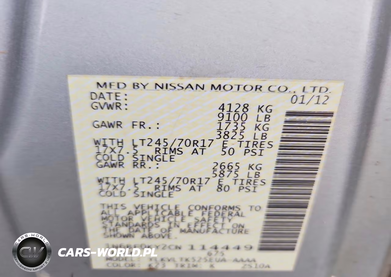 2012 Nissan Nv 2500 Hd S VIN:1N6BF0KY2CN114449 - 13