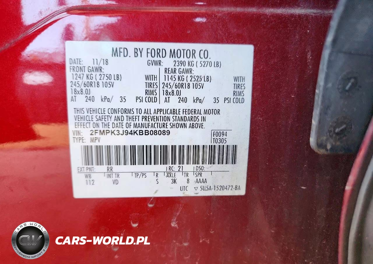 2019 Ford Edge Sel VIN:2FMPK3J94KBB08089 - 13
