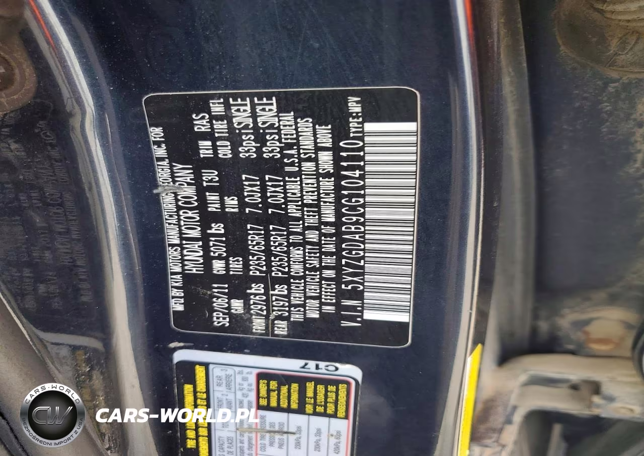 2012 Hyundai Santa Fe Gls VIN:5XYZGDAB9CG104110 - 13