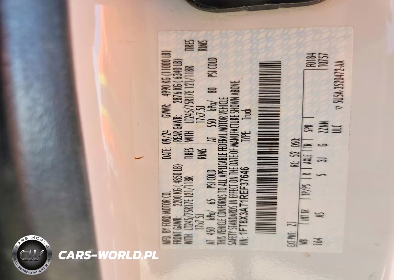 2024 Ford F350 Super Duty VIN:1FT8X3AT1REF37646 - 12