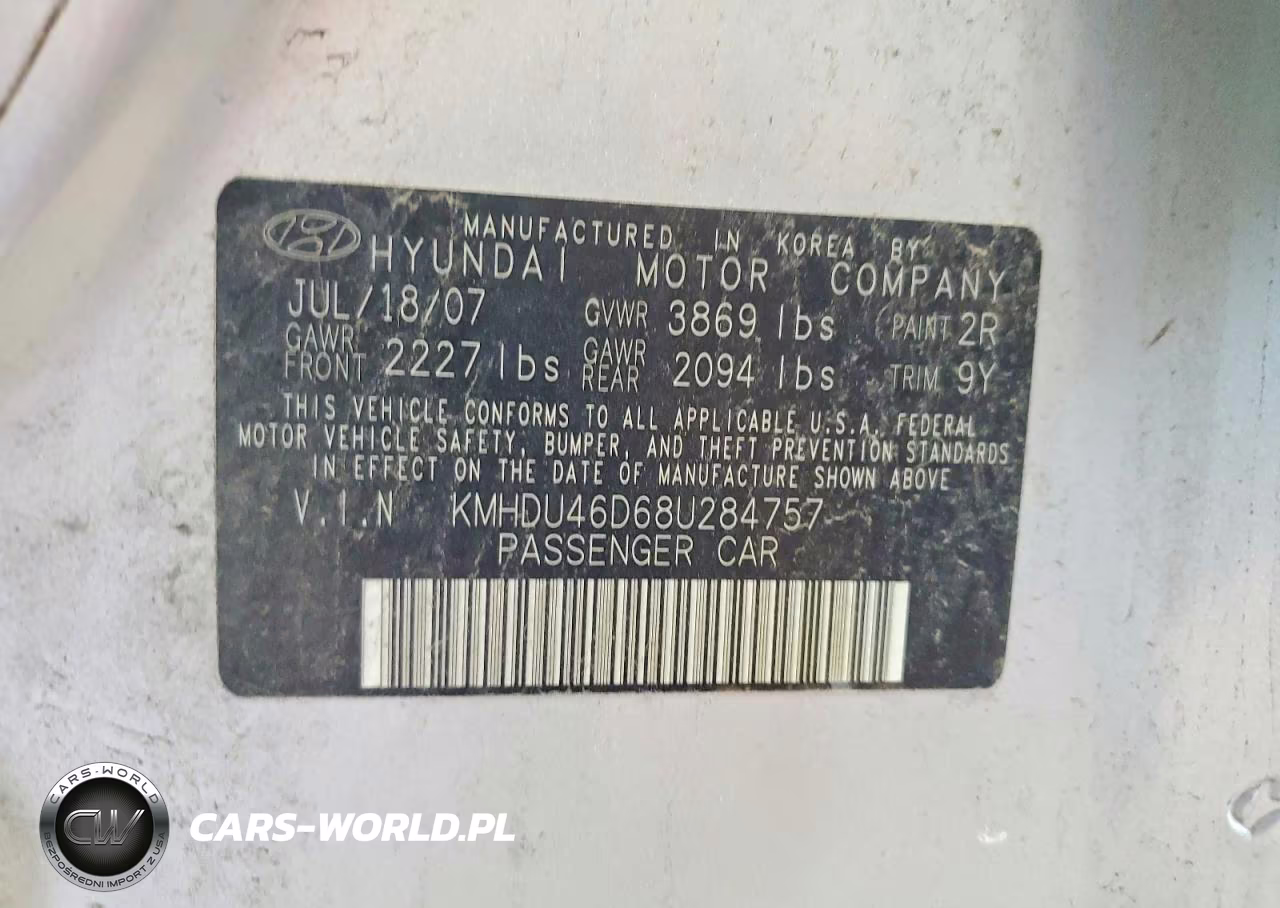 2008 Hyundai Elantra Gls VIN:KMHDU46D68U284757 - 12