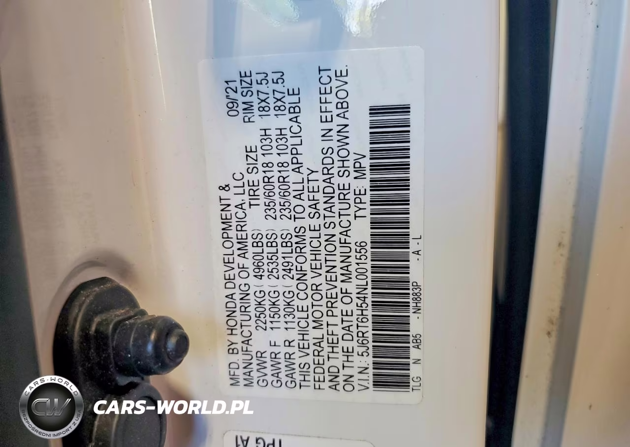 2022 Honda Cr-V Ex VIN:5J6RT6H54NL001556 - 13
