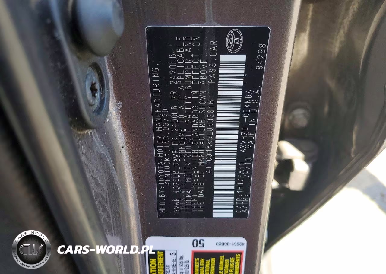 2020 Toyota Camry Le VIN:4T1C31AK5LU532816 - 12