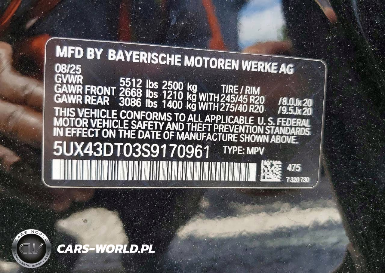 2025 BMW X4 M40I VIN:5UX43DT03S9170961 - 13