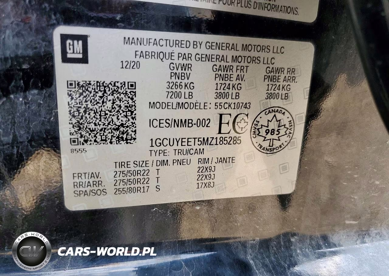 2021 Chevrolet Silverado K1500 Rst VIN:1GCUYEET5MZ185285 - 12