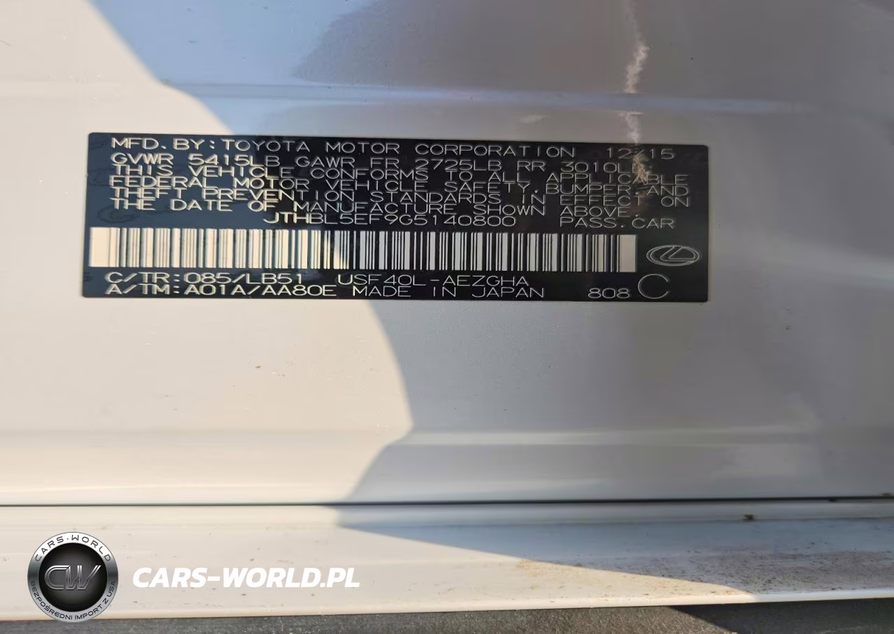 2016 Lexus Ls 460 VIN:JTHBL5EF9G5140800 - 12