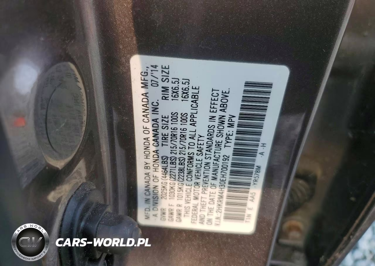 2014 Honda Cr-V Lx VIN:2HKRM4H30EH700192 - 13