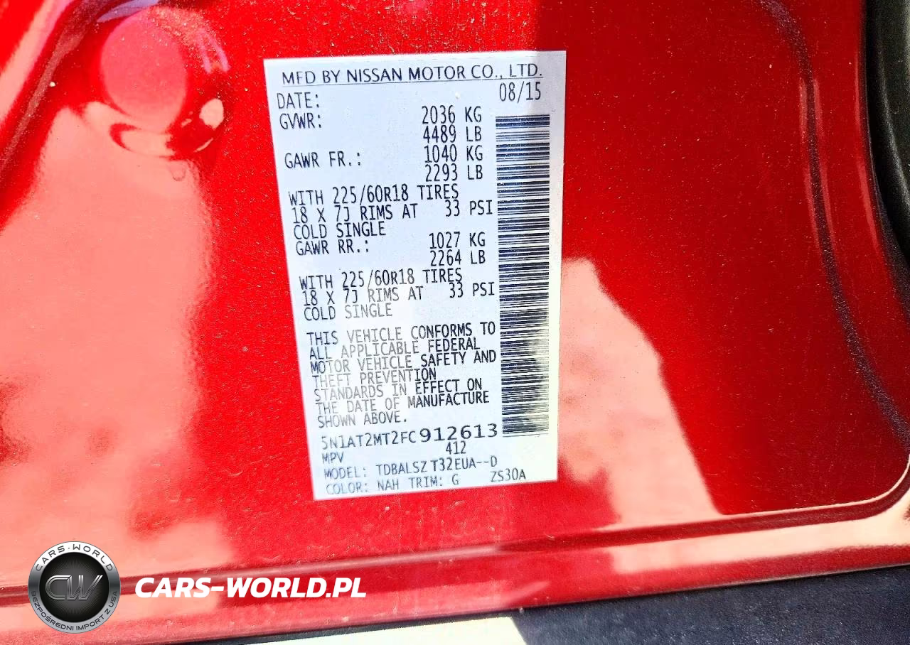 2015 Nissan Rogue Sl VIN:5N1AT2MT2FC912613 - 13