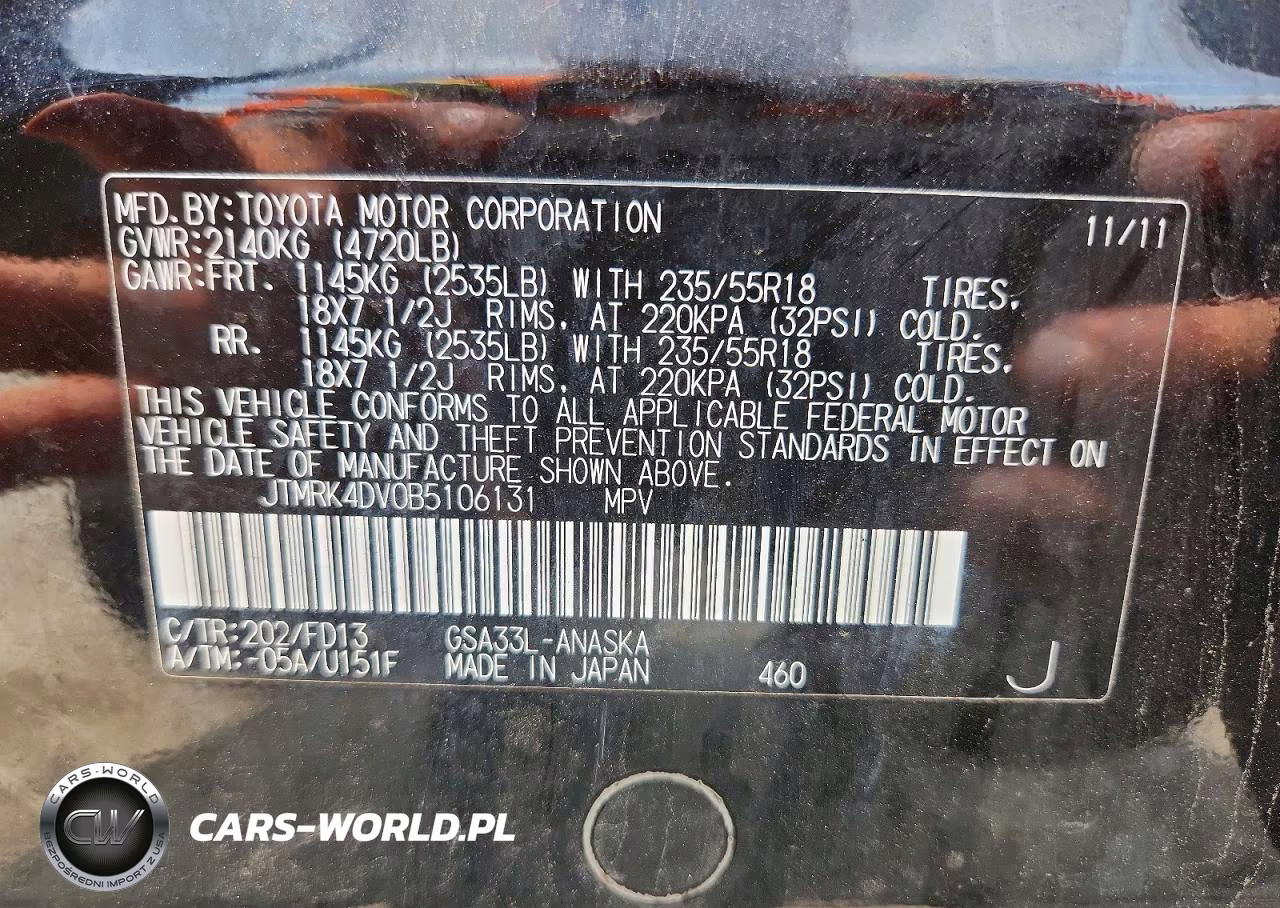 2011 Toyota Rav4 Sport VIN:JTMRK4DV0B5106131 - 13