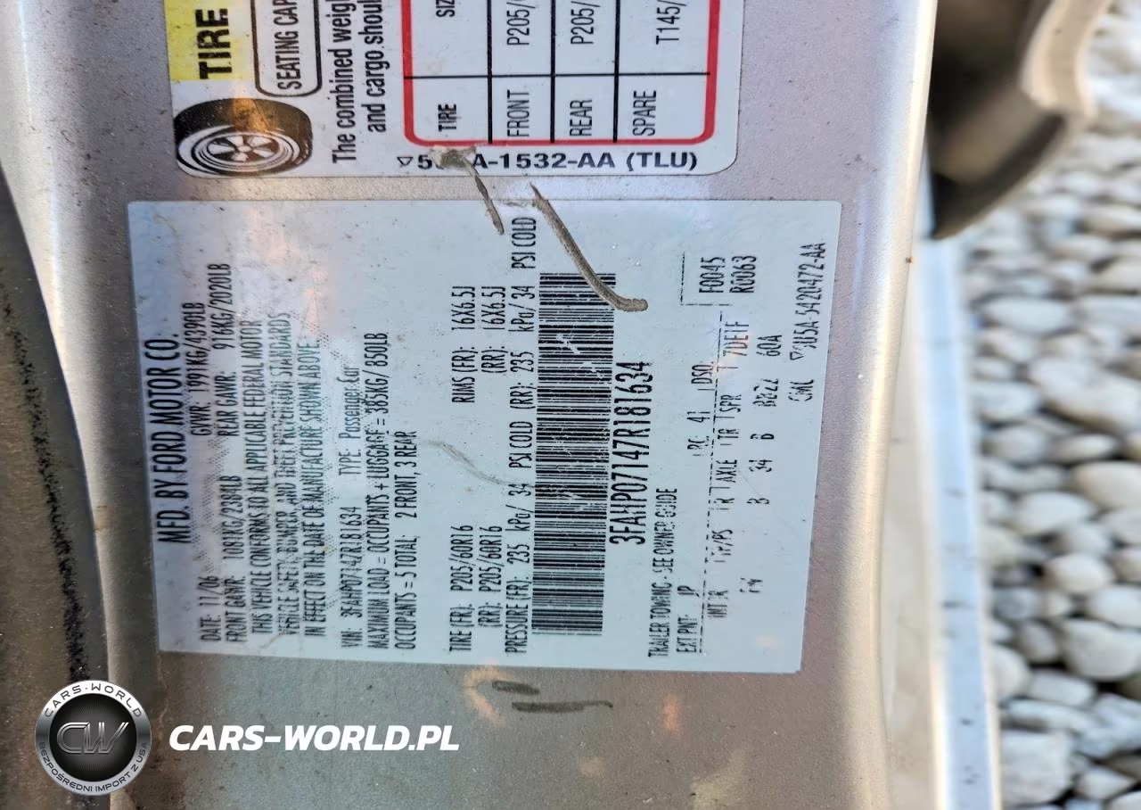 2007 Ford Fusion Se VIN:3FAHP07147R181634 - 12