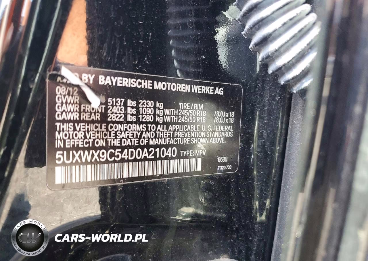 2013 BMW X3 xDrive28I VIN:5UXWX9C54D0A21040 - 12