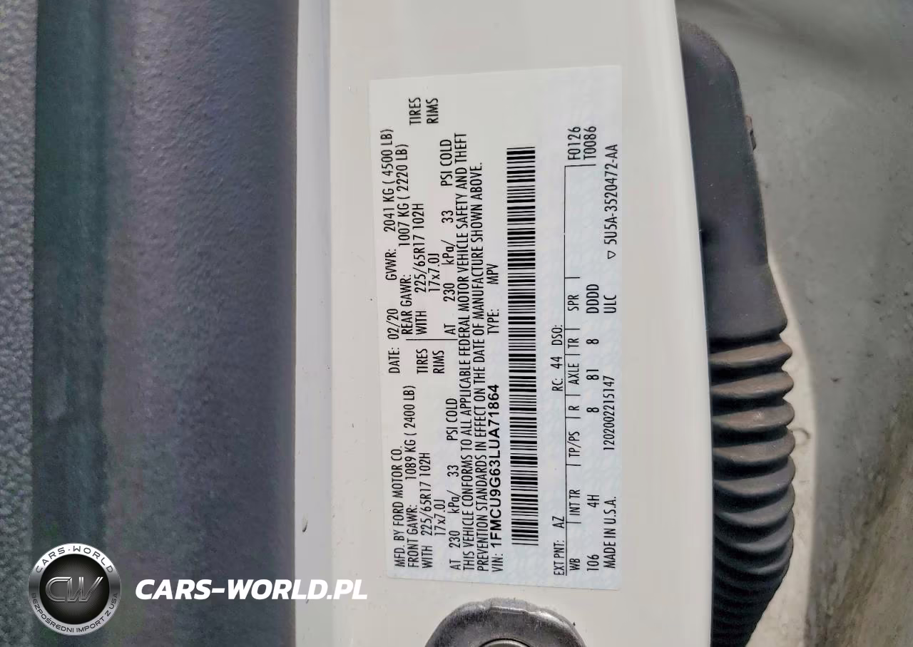 2020 Ford Escape Se VIN:1FMCU9G63LUA71864 - 13