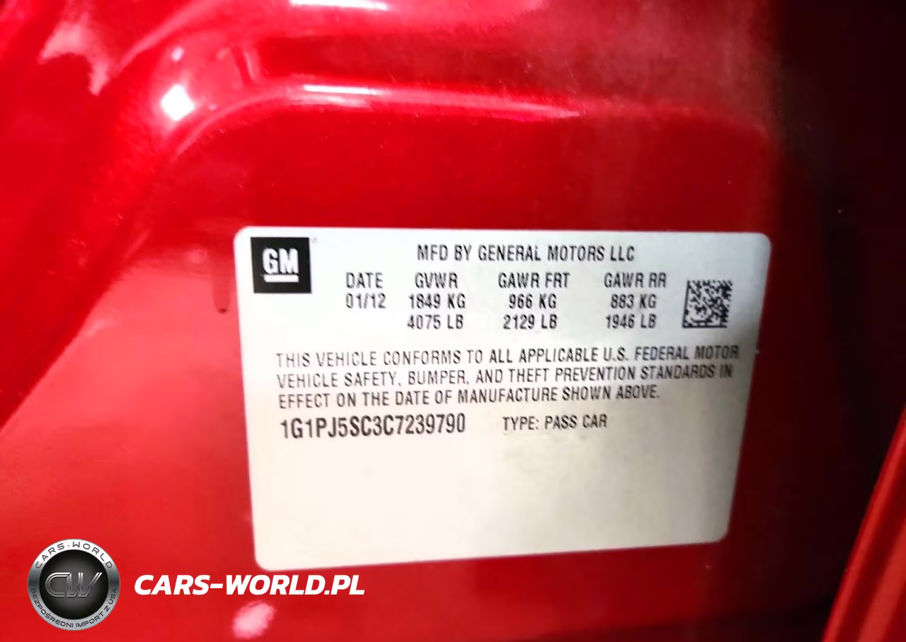 2012 Chevrolet Cruze Eco VIN:1G1PJ5SC3C7239790 - 12