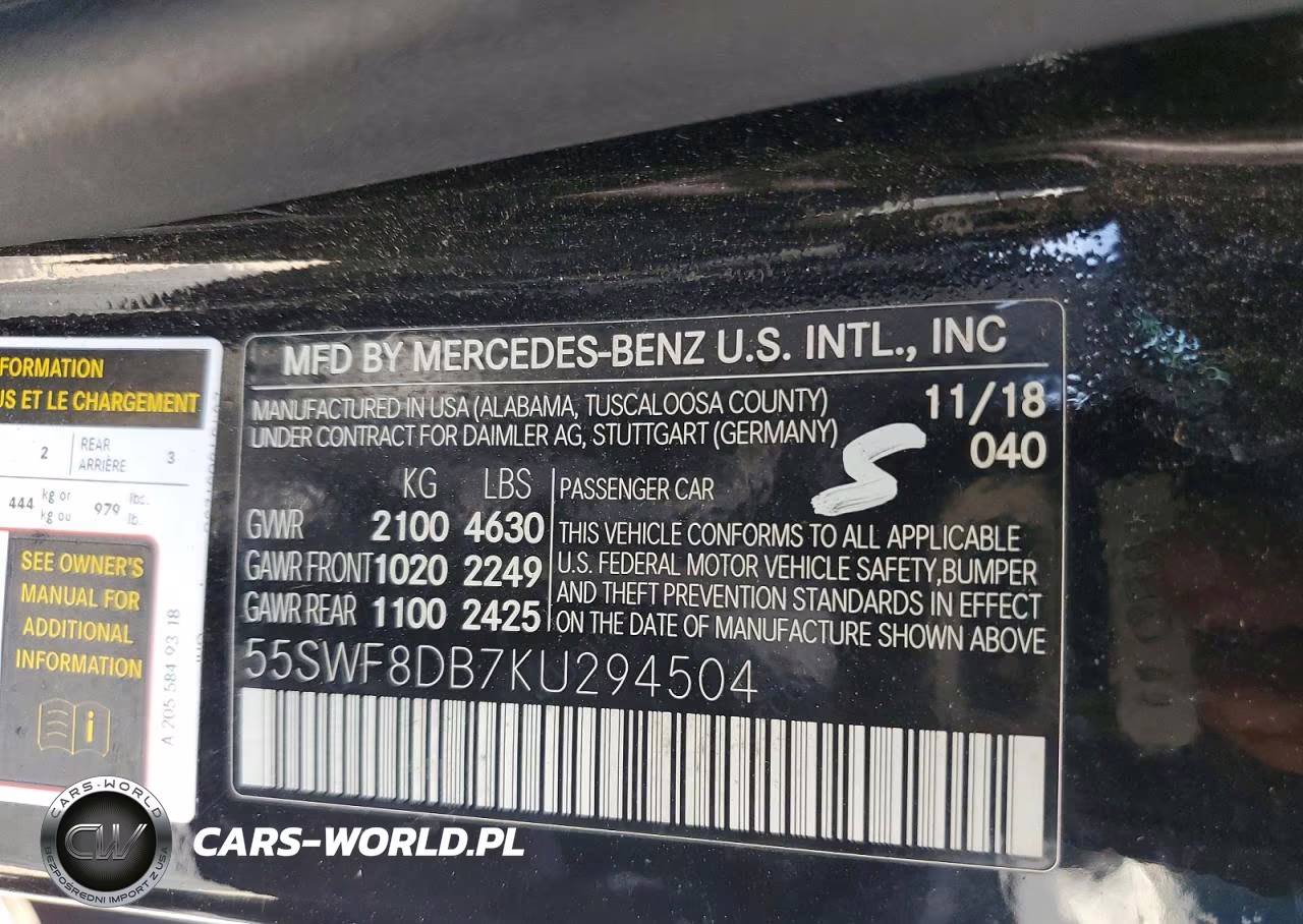 2019 Mercedes-Benz C 300 VIN:55SWF8DB7KU294504 - 12