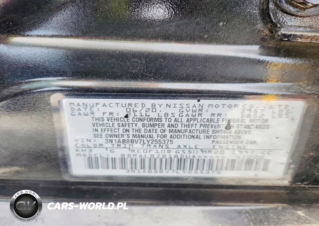 2020 Nissan Sentra S VIN:3N1AB8BV7LY255375 - 12