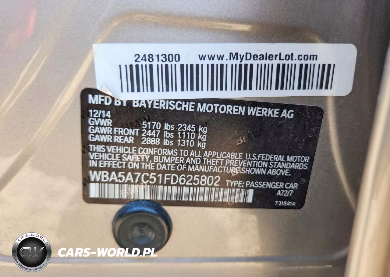 2015 BMW 528 Xi VIN:WBA5A7C51FD625802 - 12