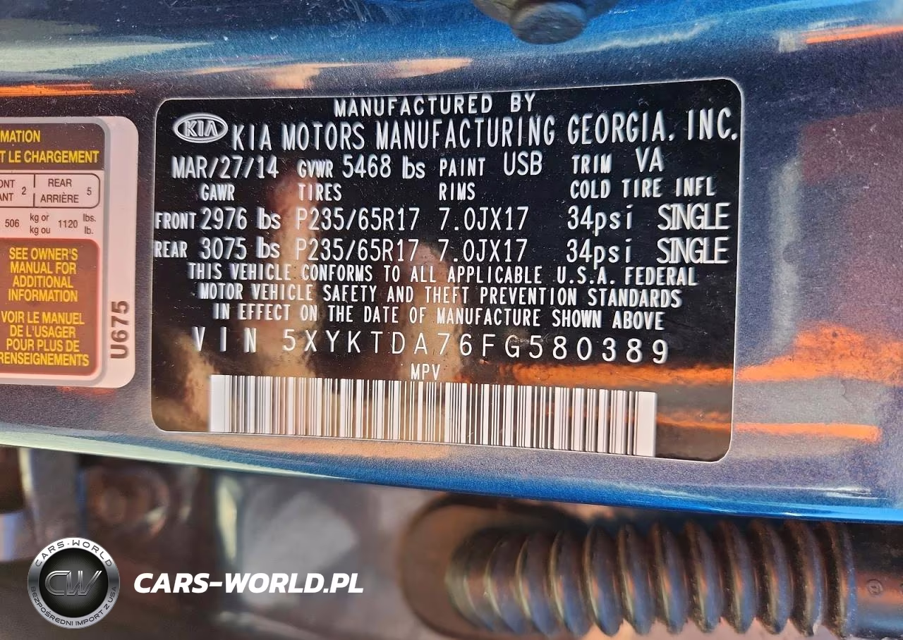 2015 Kia Sorento Lx VIN:5XYKTDA76FG580389 - 13