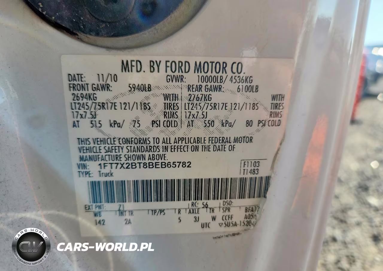 2011 Ford F250 Super Duty VIN:1FT7X2BT8BEB65782 - 12