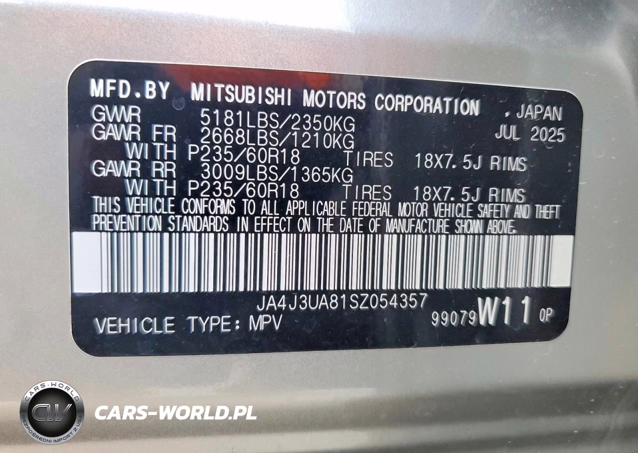2025 Mitsubishi Outlander Es VIN:JA4J3UA81SZ054357 - 13