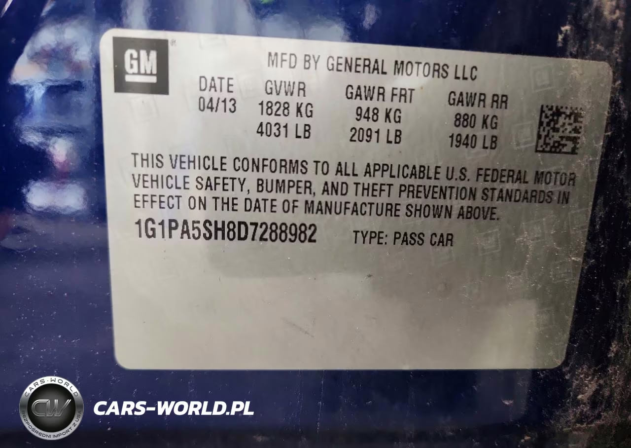 2013 Chevrolet Cruze Ls VIN:1G1PA5SH8D7288982 - 12