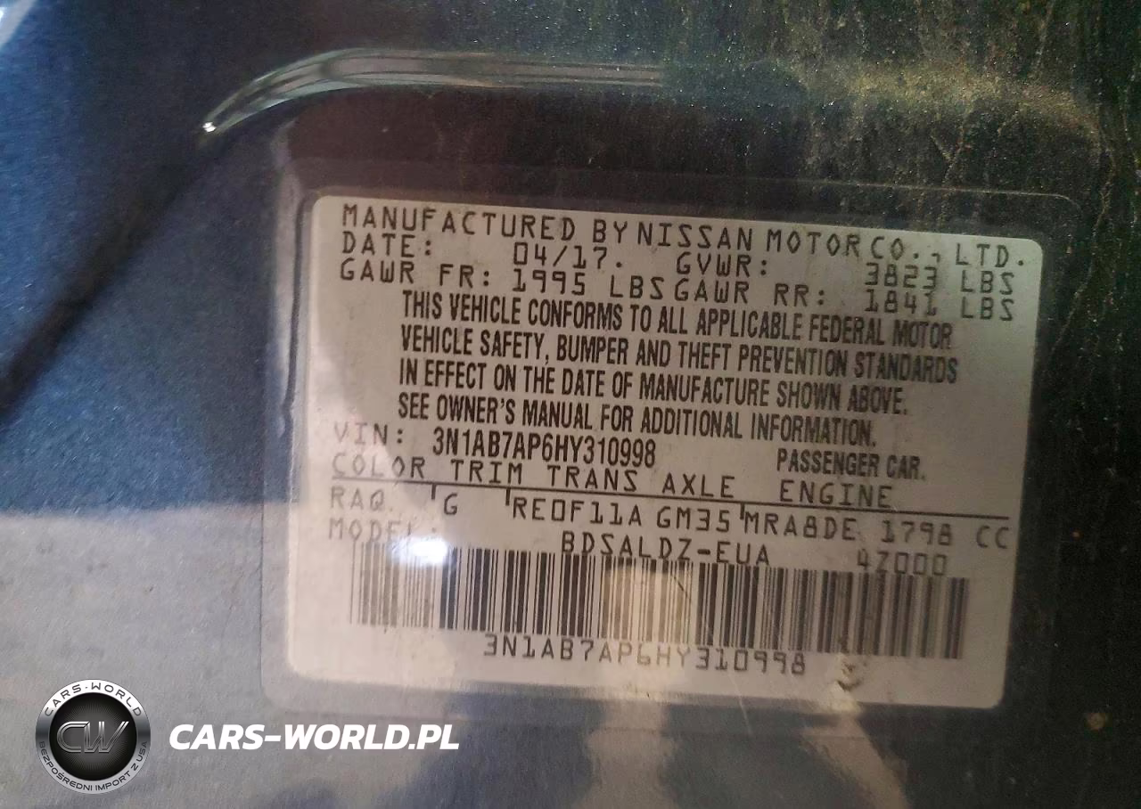 2017 Nissan Sentra Sv VIN:3N1AB7AP6HY310998 - 12