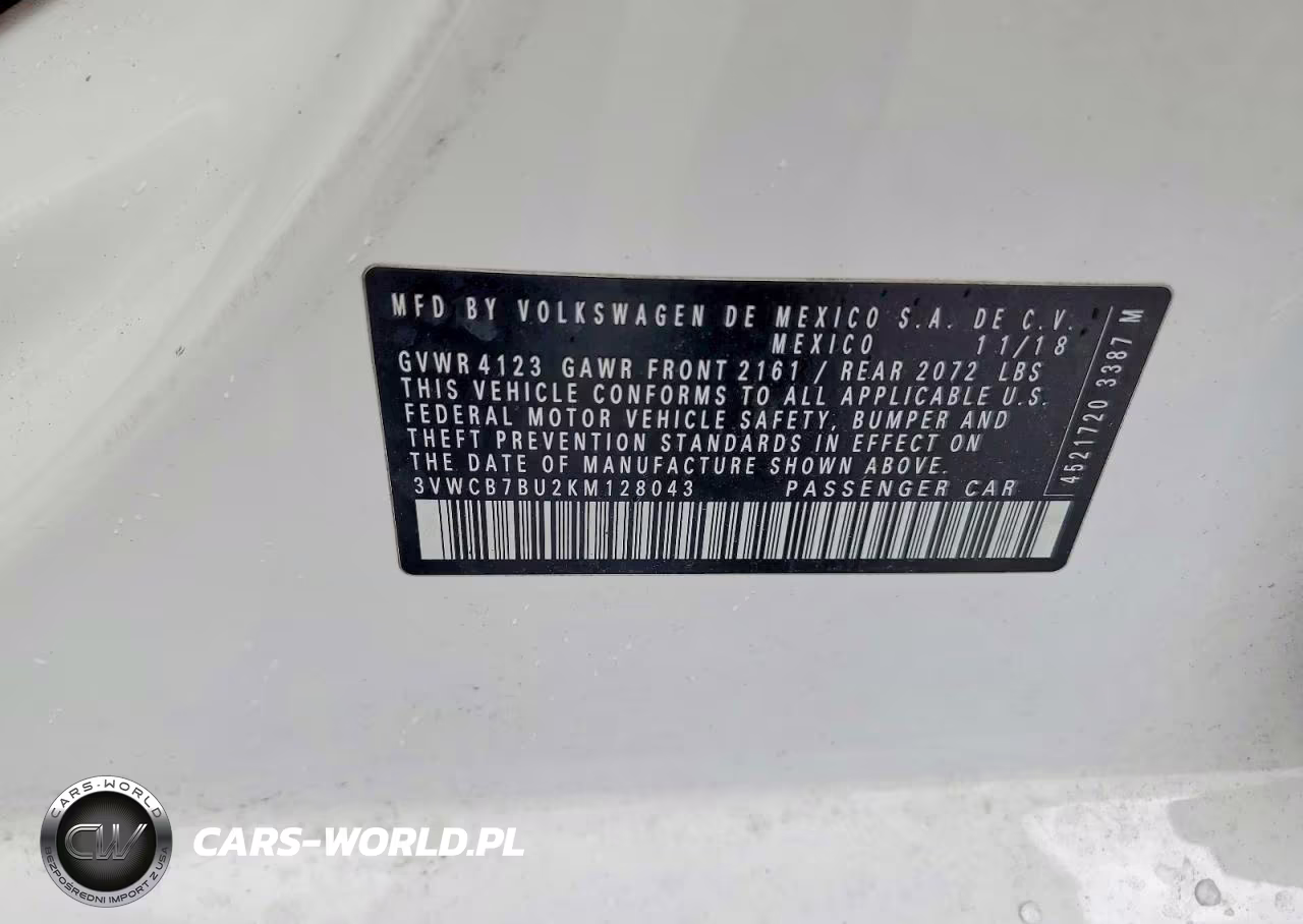 2019 Volkswagen Jetta S VIN:3VWCB7BU2KM128043 - 13
