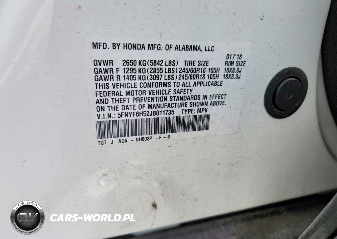 2018 Honda Pilot Exl VIN:5FNYF6H52JB011735 - 14