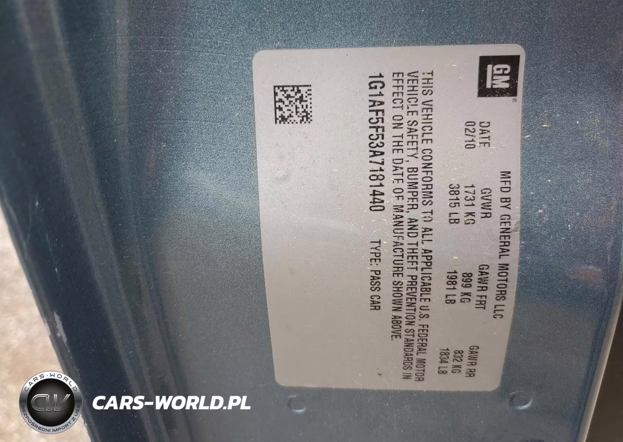 2010 Chevrolet Cobalt 2Lt VIN:1G1AF5F53A7181440 - 12