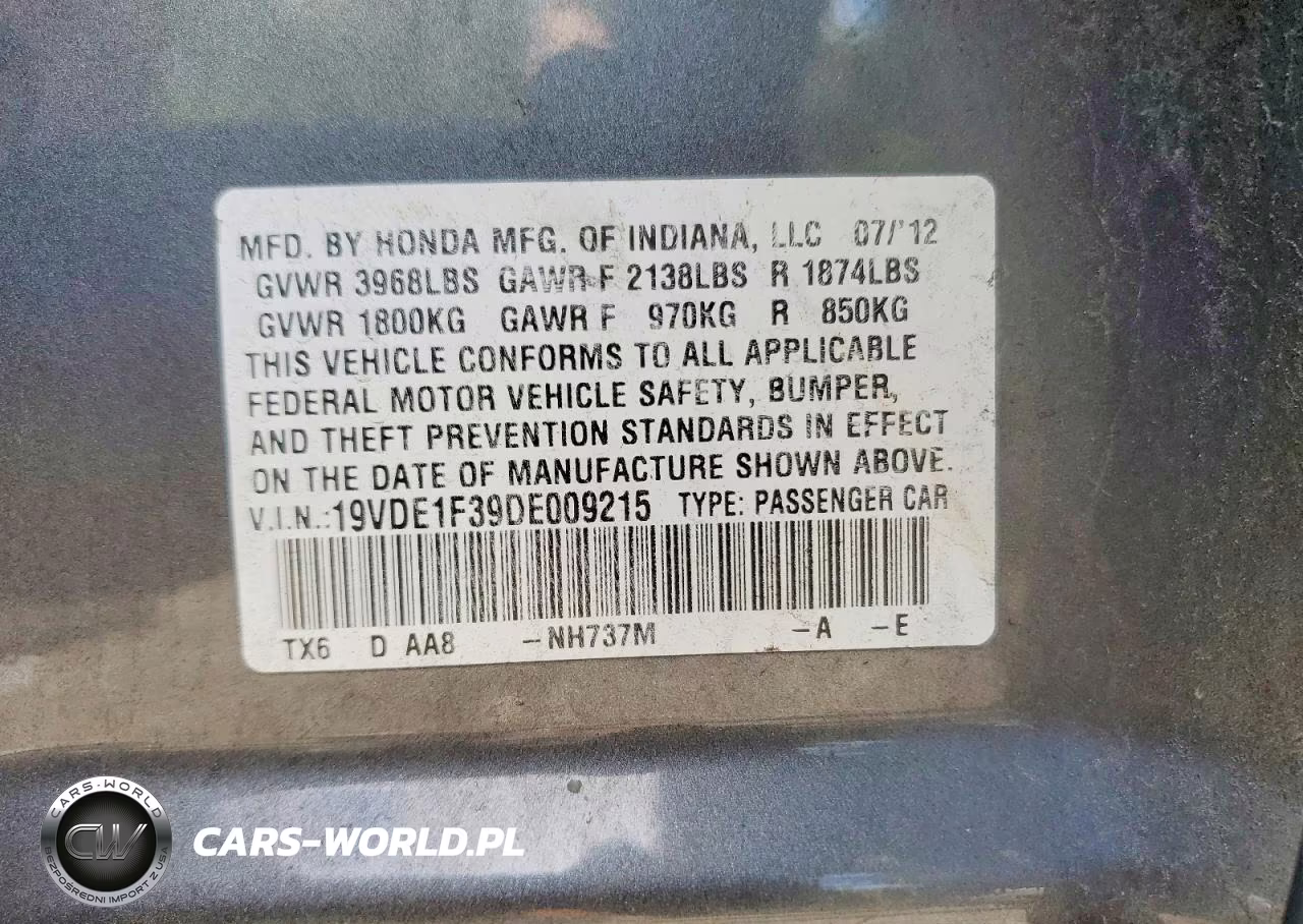 2013 Acura Ilx 20 VIN:19VDE1F39DE009215 - 12