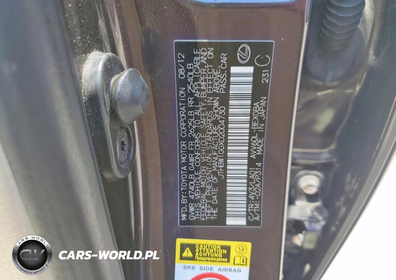 2013 Lexus Es 300H VIN:JTHBW1GGXD2004730 - 12