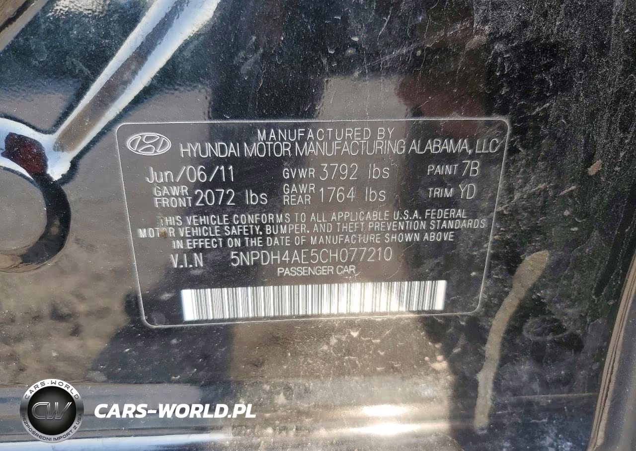 2012 Hyundai Elantra Gls VIN:5NPDH4AE5CH077210 - 13