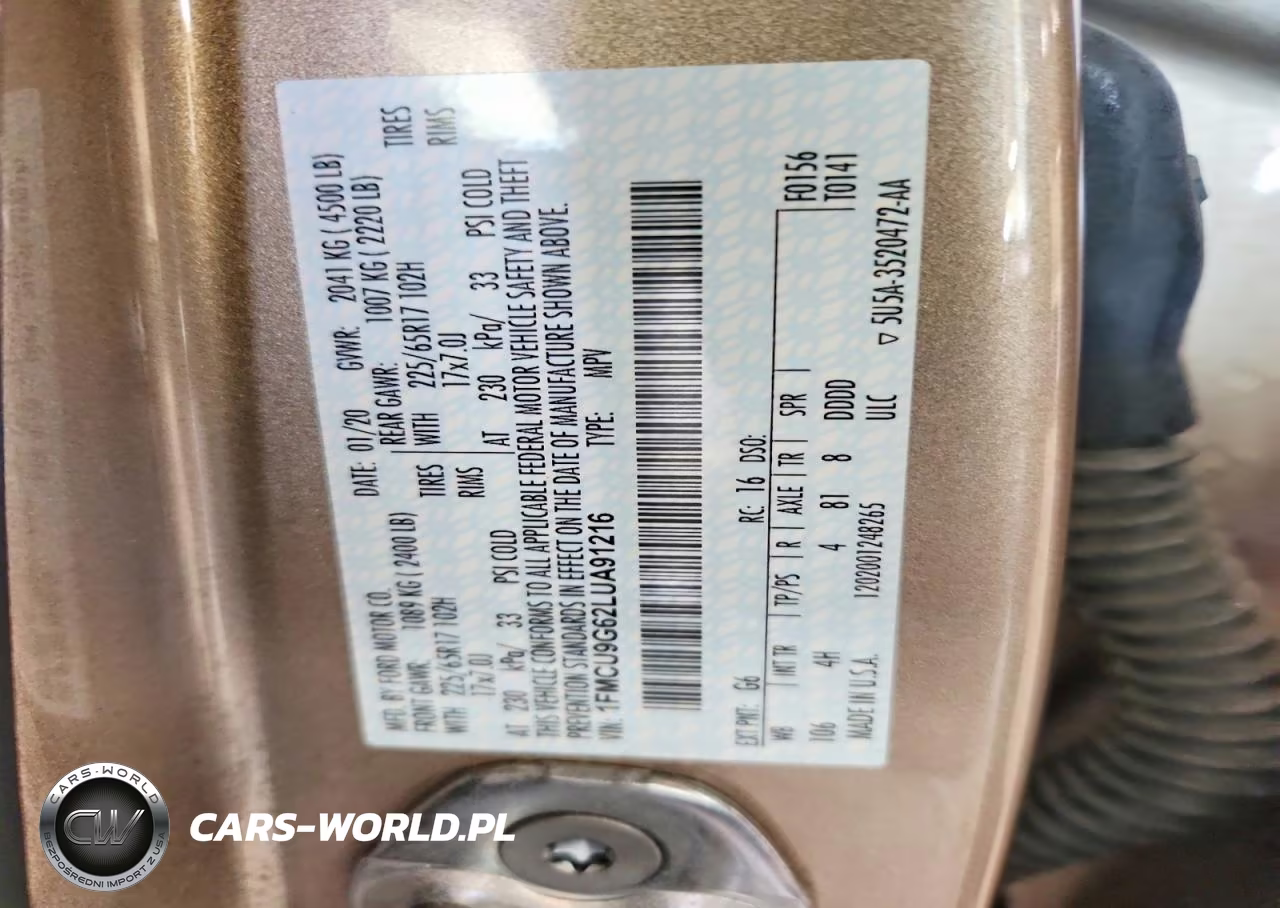 2020 Ford Escape Se VIN:1FMCU9G62LUA91216 - 13