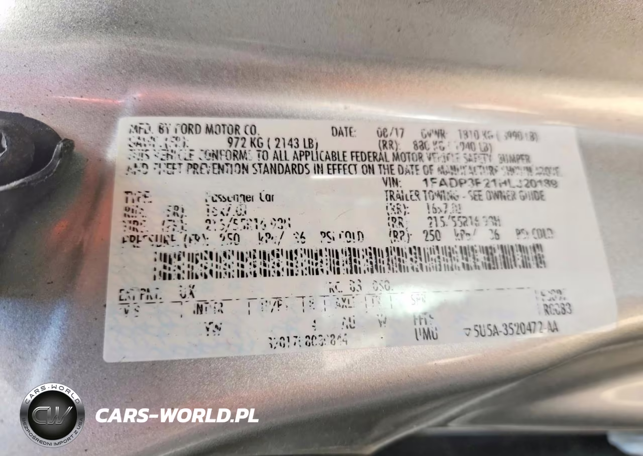 2017 Ford Focus Se VIN:1FADP3F21HL320189 - 12