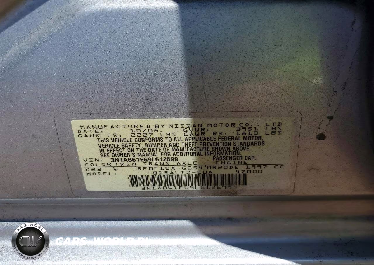 2009 Nissan Sentra 2.0 VIN:3N1AB61E69L612699 - 12