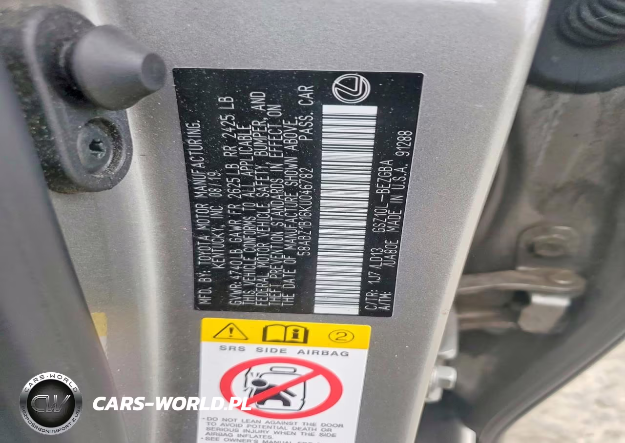 2019 Lexus Es 350 VIN:58ABZ1B16KU046782 - 13