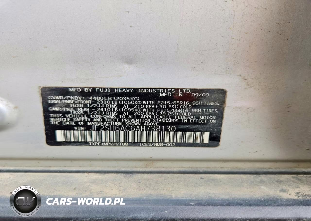 2010 Subaru Forester 2.5X VIN:JF2SH6AC6AH738130 - 13