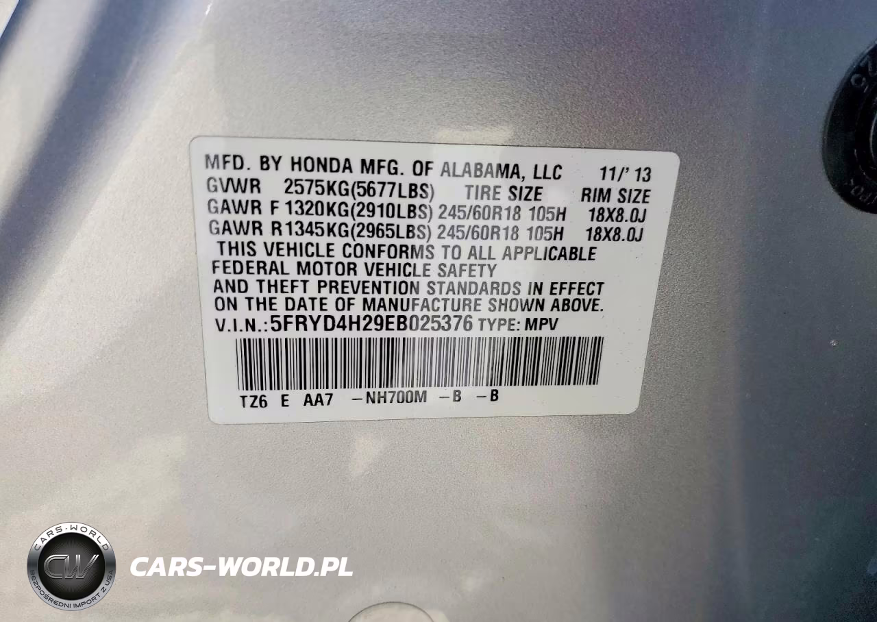 2014 Acura Mdx VIN:5FRYD4H29EB025376 - 14