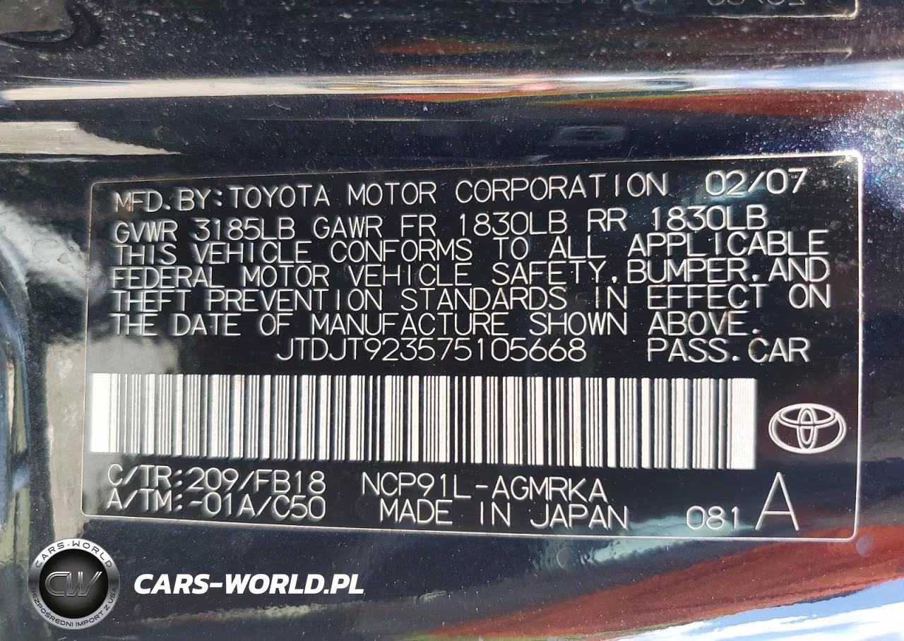 2007 Toyota Yaris Base VIN:JTDJT923575105668 - 13