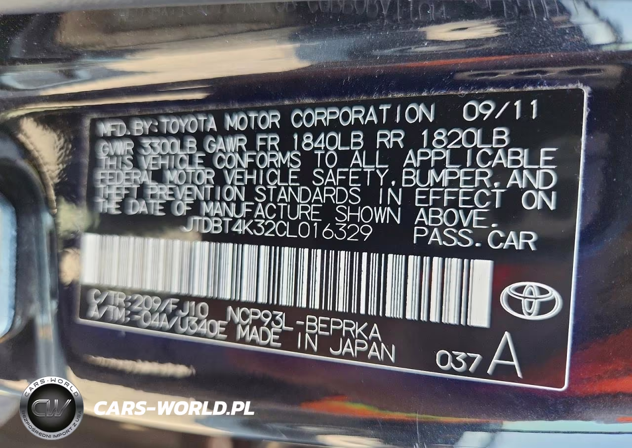2012 Toyota Yaris Fleet VIN:JTDBT4K32CL016329 - 12