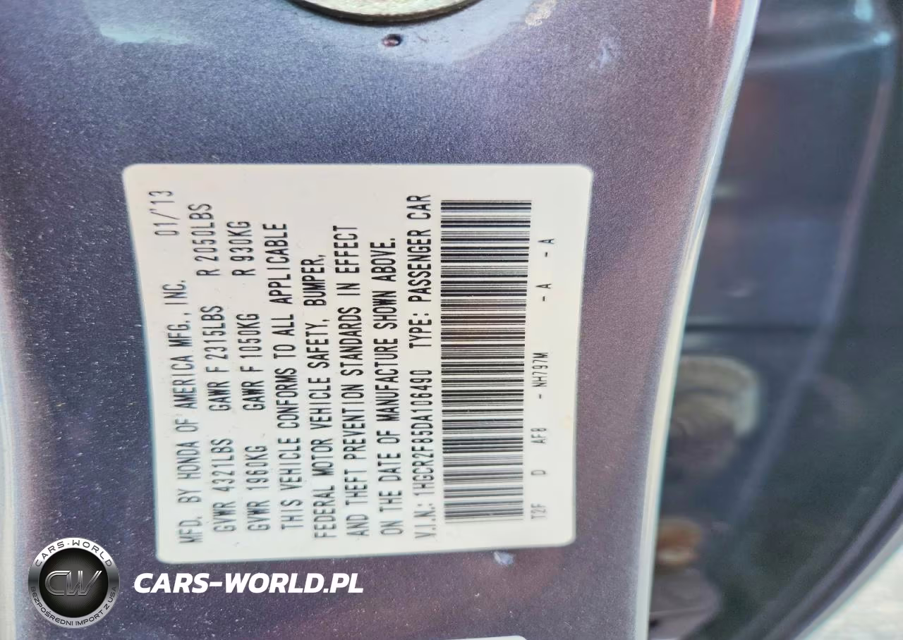 2013 Honda Accord Exl VIN:1HGCR2F85DA106490 - 12