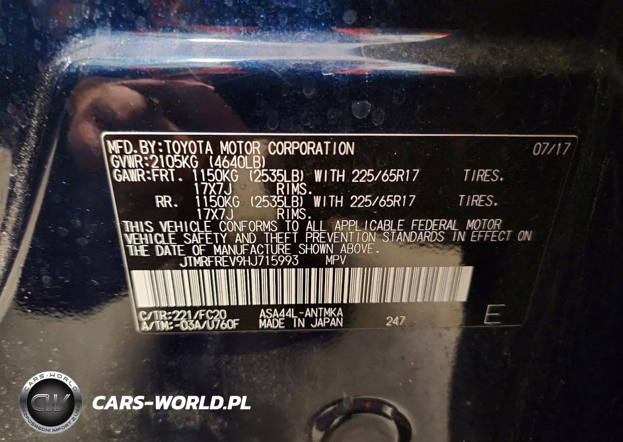 2017 Toyota Rav4 Xle VIN:JTMRFREV9HJ715993 - 13