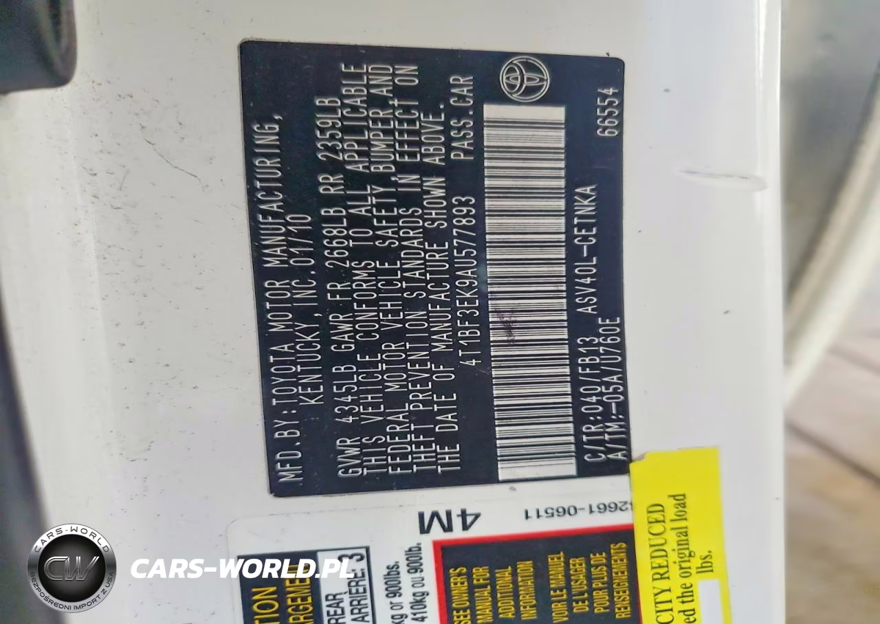 2010 Toyota Camry Le VIN:4T1BF3EK9AU577893 - 12