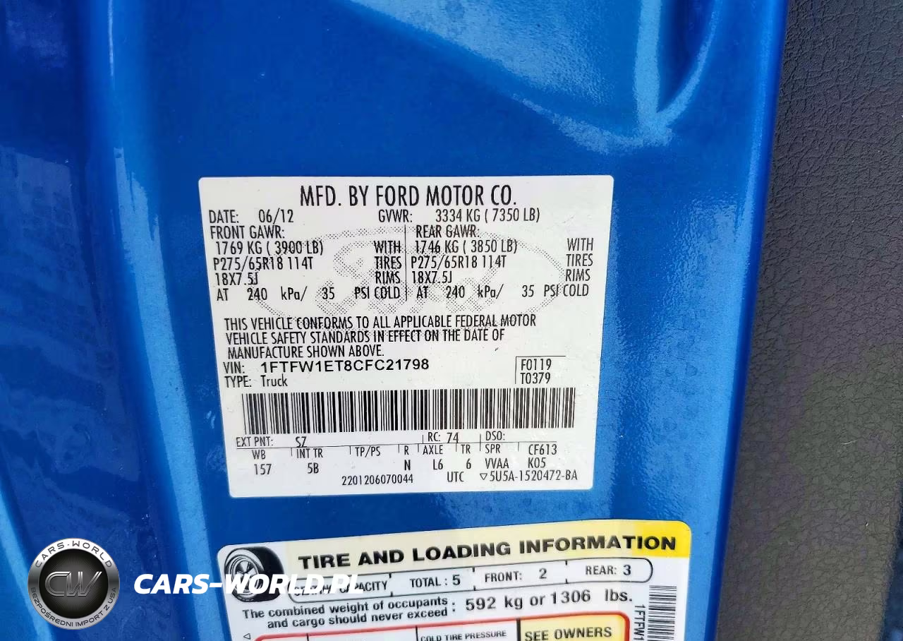 2012 Ford F150 Supercrew VIN:1FTFW1ET8CFC21798 - 12