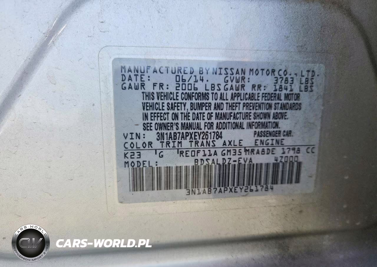 2014 Nissan Sentra Sv VIN:3N1AB7APXEY261784 - 12