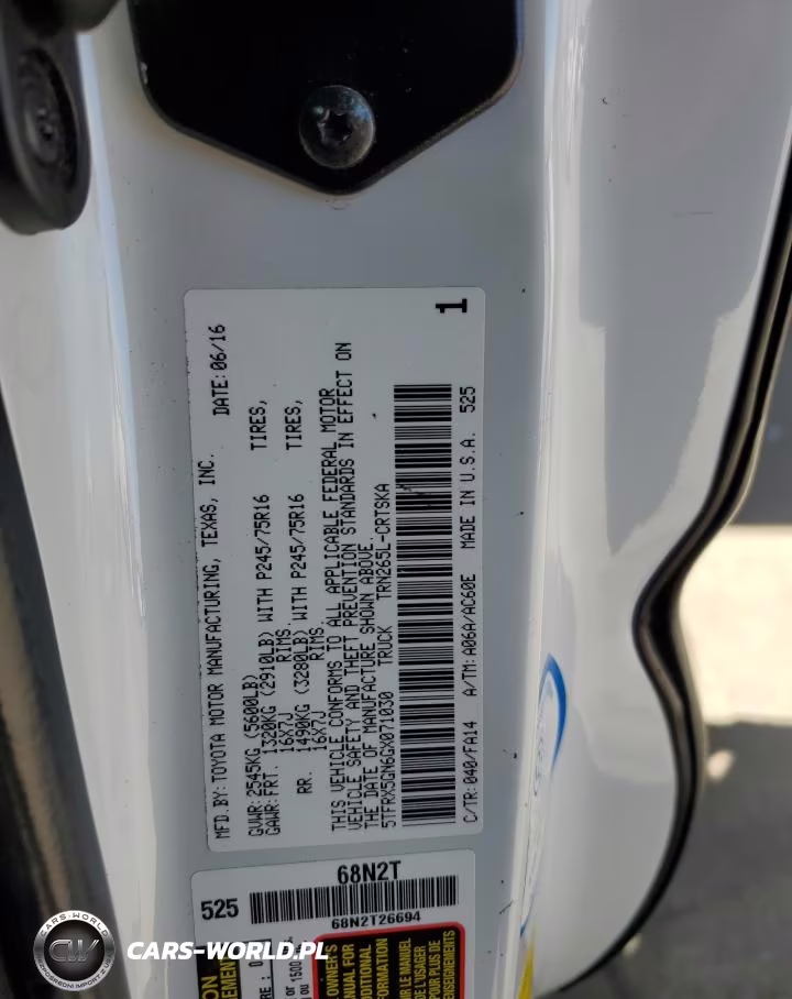 2016 Toyota Tacoma Sr VIN:5TFRX5GN6GX071030 - 13