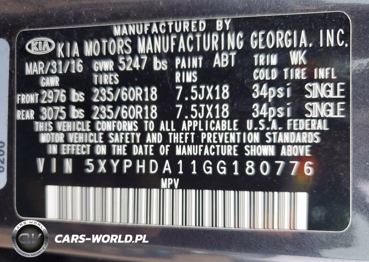 2016 Kia Sorento Ex VIN:5XYPHDA11GG180776 - 14