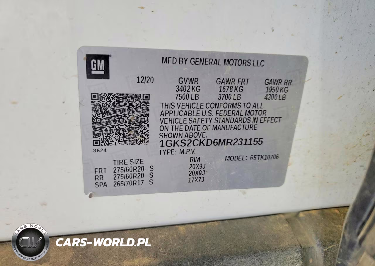 2021 GMC Yukon At4 VIN:1GKS2CKD6MR231155 - 13